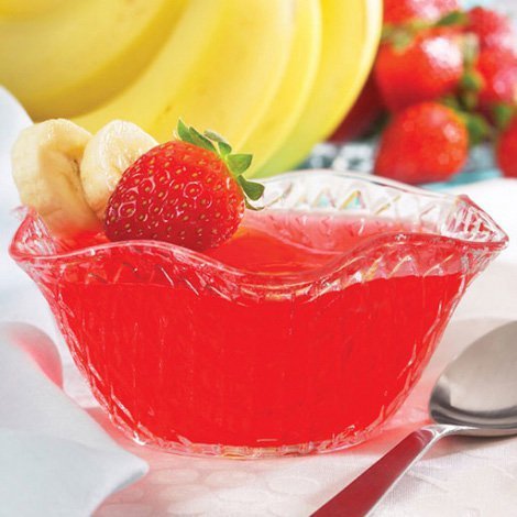 High Protein Strawberry Banana Gelatin Dessert